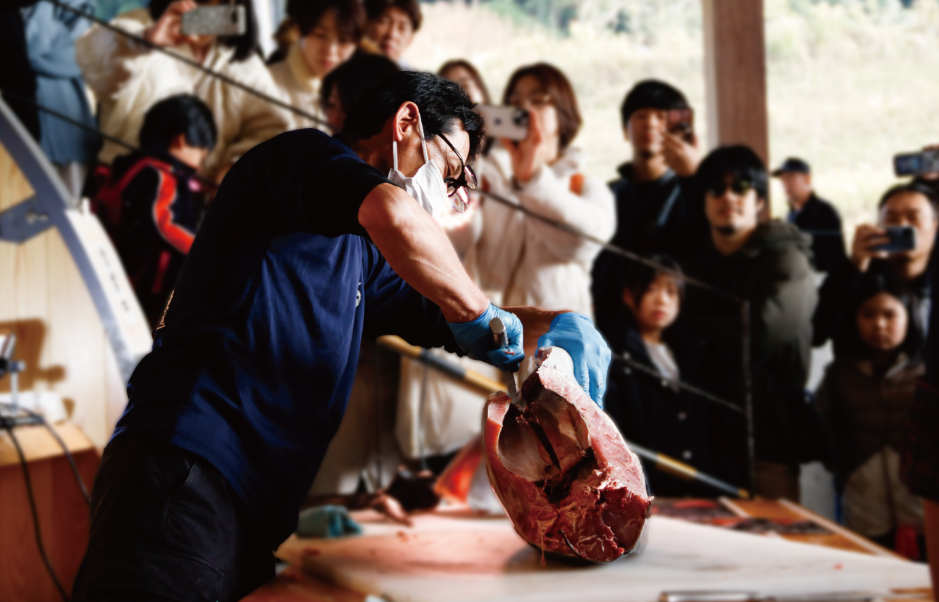 [𦚰口の鮪]生まぐろの解体ショー